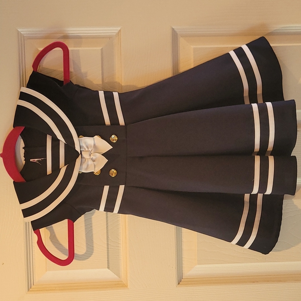 Childs Navy Blue Sailor Dress